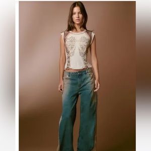 I AM GIA BRONTE JEAN IN BLUE SZ XS